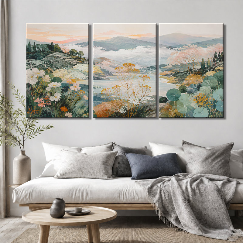 Impression sur toile à 3 panneaux muraux colorés, 16 * 24 pouces * 3