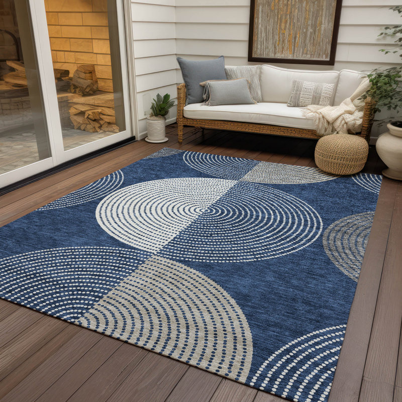 Machine Washable Indoor/Outdoor Jenning ACN2281 Geometric Rug, Rectangle 9' x 12'
