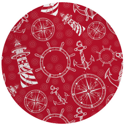 Tapis intérieur / extérieur en polyester tissé à la machine rouge rubis Lahoma