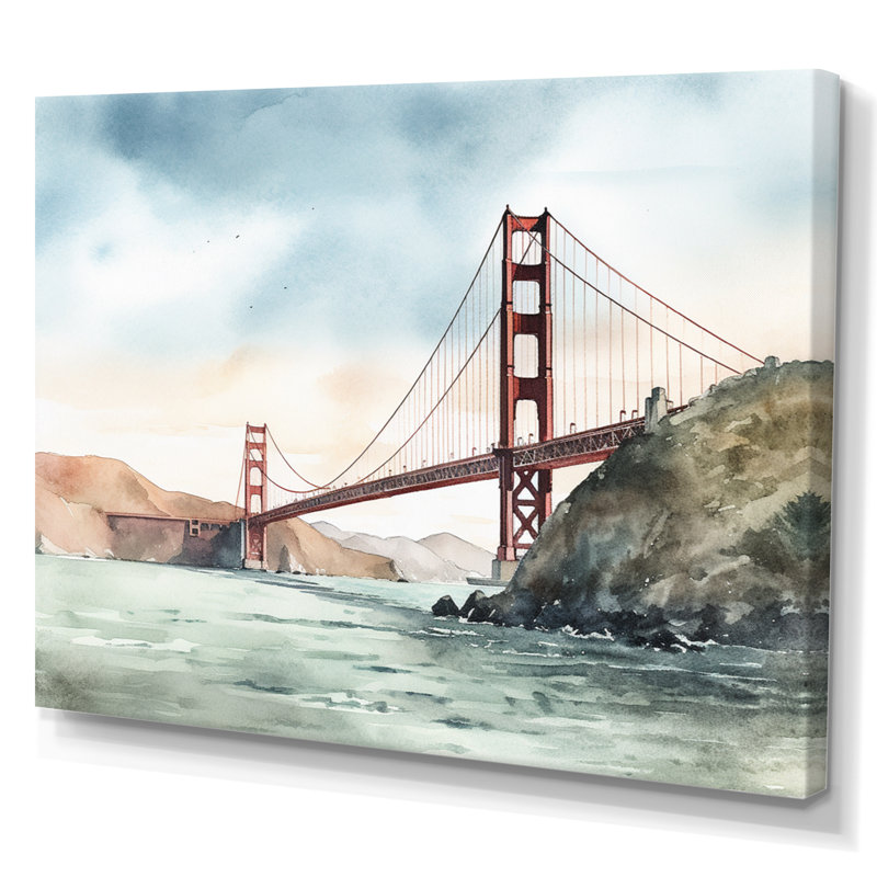 Views of San Francisco I - impression, H 16 po x l 32 po x P 1 po, Toile tendue