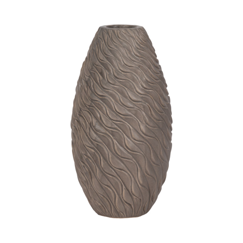 14" Devone Small Ceramic Brown Vase