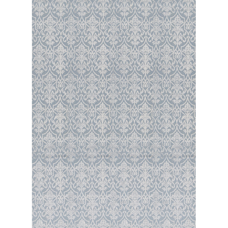 Ikat Area Rug in Light Blue