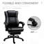 Chaise noire avec dossier haut en cuir synthétique, hauteur réglable et repose-pieds rétractable