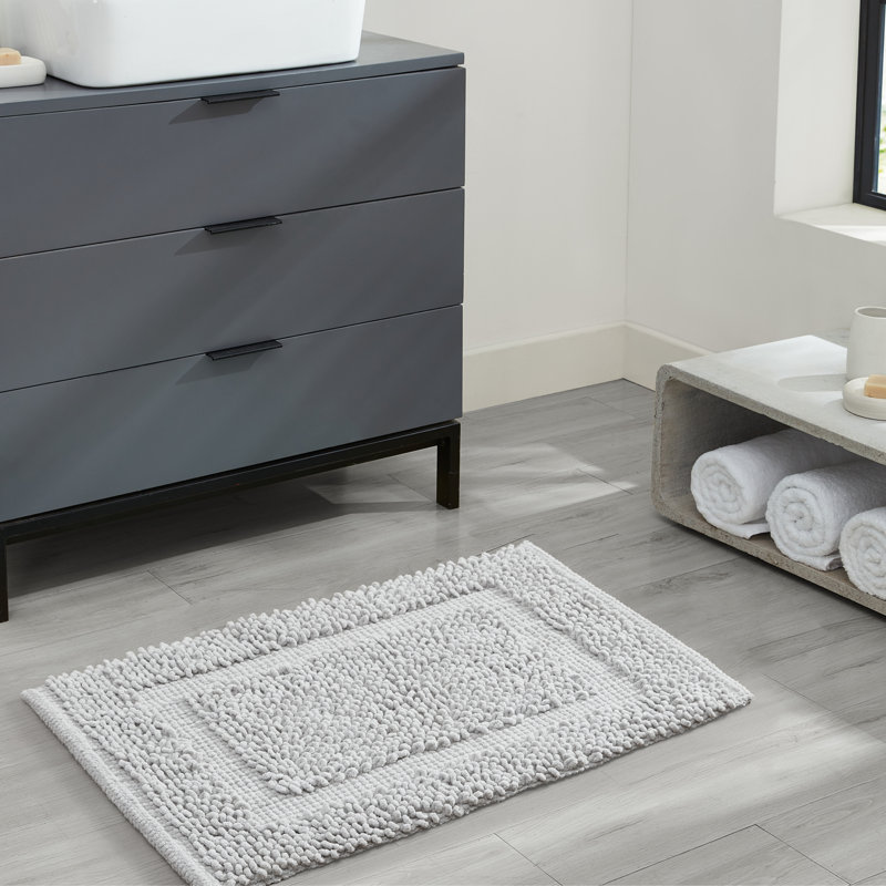 Payten Classic Cotton Bath Mat, Soft Gray, Single - 17"W x 24"L