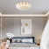 Moy 23.62 Inch Modern Crystal Flush Mount Lotus Chandelier Luxury Embedded Ceiling Light with Remote Control