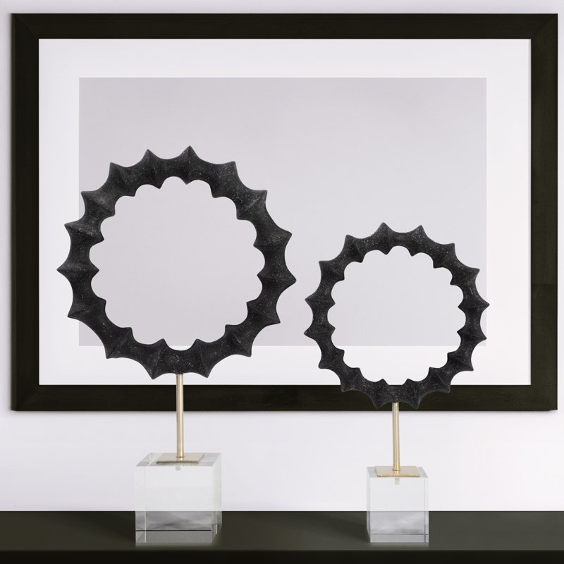 Darrah 2 Pieces 15/18" Operose Statuary, Black