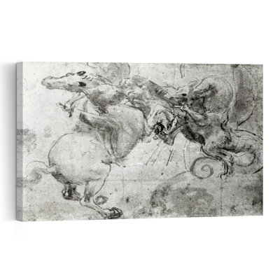 Combat entre un cavalier et un dragon, vers 1482. Estampe murale abstraite contemporaine représentant un cheval.