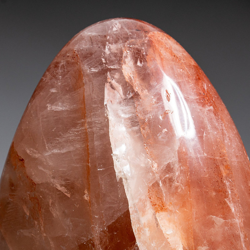 Genuine Polished Strawberry Quartz Flame Freeform (1.4 Lbs), 5" H x 4" W x 2.25" D, Pink