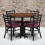 Ensemble de table ronde en stratifié 36 po avec base en X et 4 chaises en métal Jinnie-94654438-24678201