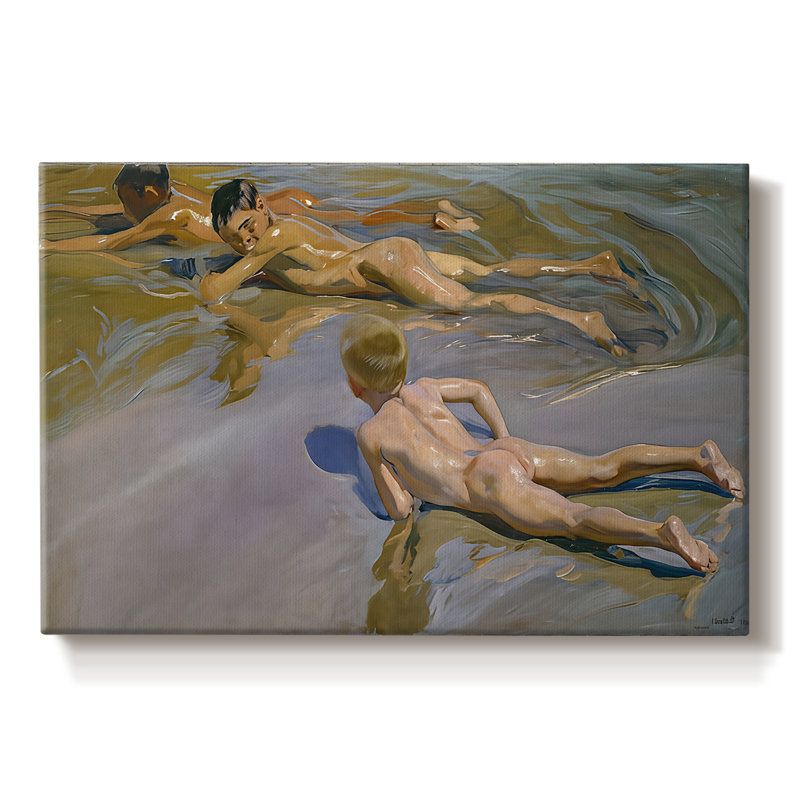 Garçons sur la plage (Niños en la playa) - Jooa Sorolla - Toile tendue avec châssis - 1910, 8 x 12