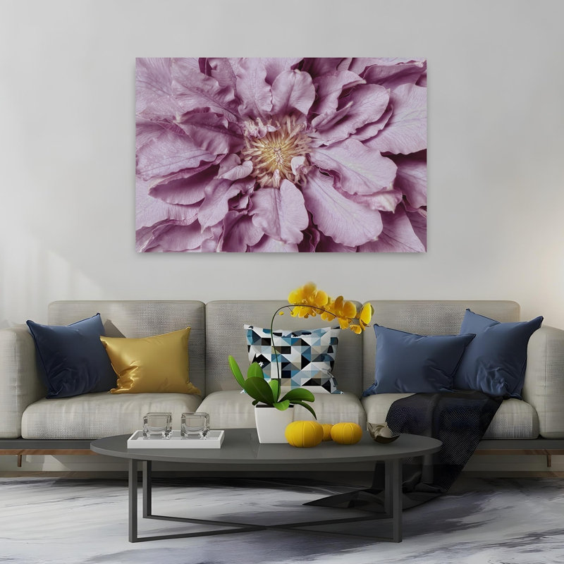 Purple Petal Bloom Abstract Delicate Elegant Lavender Flower Nature Wall Art Print 1 Piece Wrapped Canvas Wall Art