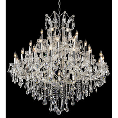 Stockard 37 - Light Glass Tiered Chandelier