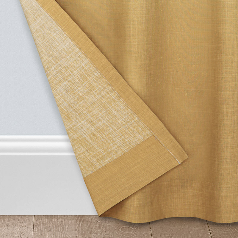 Signature Arashi Fashion Ombre Window  Curtain, 52 Inches Wide x 84 Inches Long, Single Window Curtain Panel, Gold, Gold