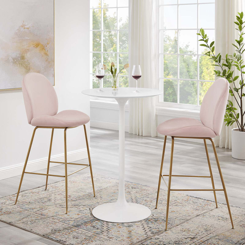 Lippa 28" Round Wood Bar Table, White