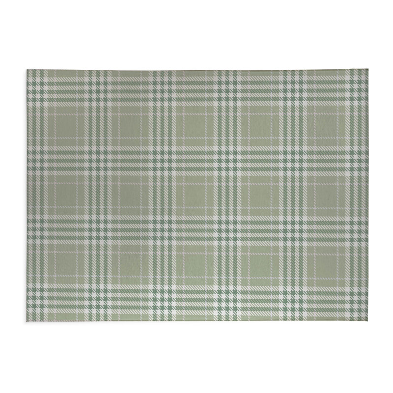 Diano Plaid Kitchen Mat, Rectangle 3' x 5', Green