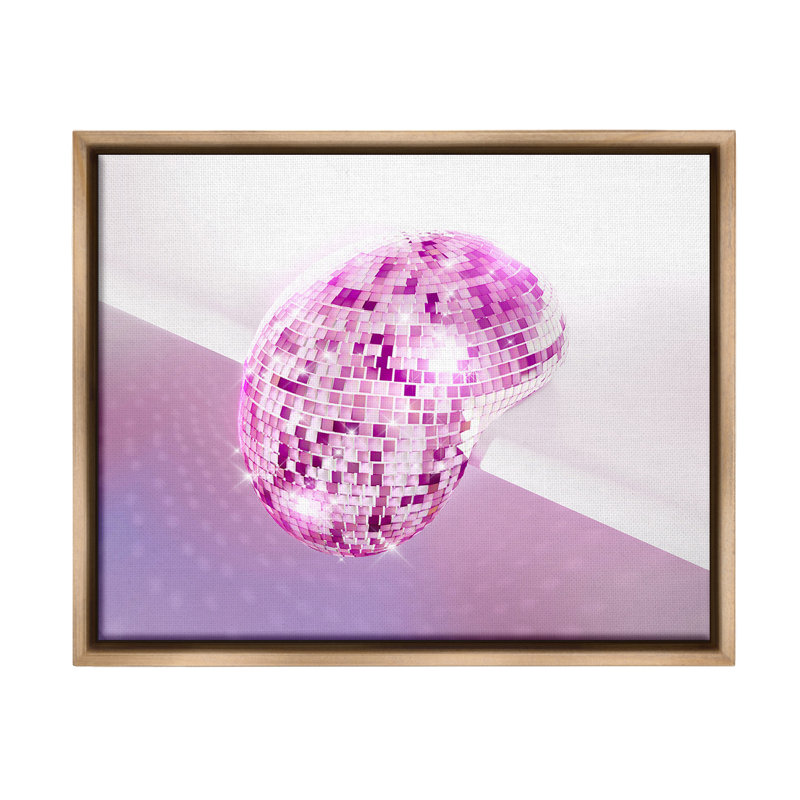 «Purple Melting Disco Ball Floater Frame» par Ziwei Li sur toile, Cadre flottant orme Montalcino, H 25 po x l 31 po
