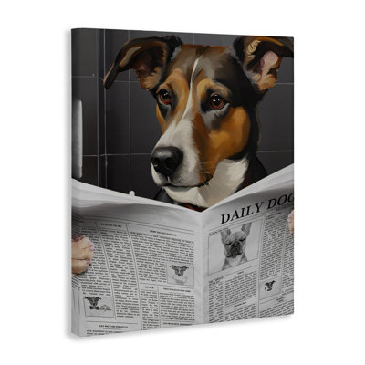 Toile humoristique de salle de bain Daily Poochie, design par Jesse Keith