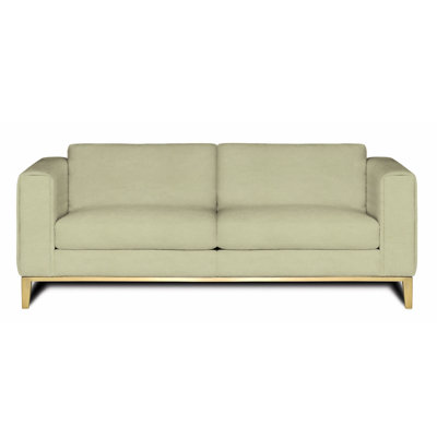 Canapé à accoudoirs carrés en cuir véritable 96 po Tobi