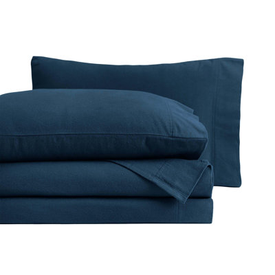 Blue Nile Mills Classic Solid 100% Cotton Flannel Deep Pocket Sheet Set