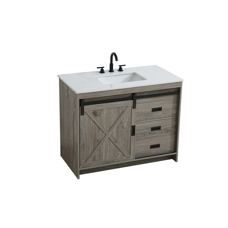 Meuble-lavabo simple 42 po Boden, Gris rustique