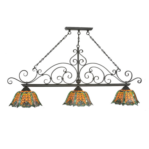 Meyda Lighting Duffner Kimberly Shell and Diamond 3 - Light Pool Table ...