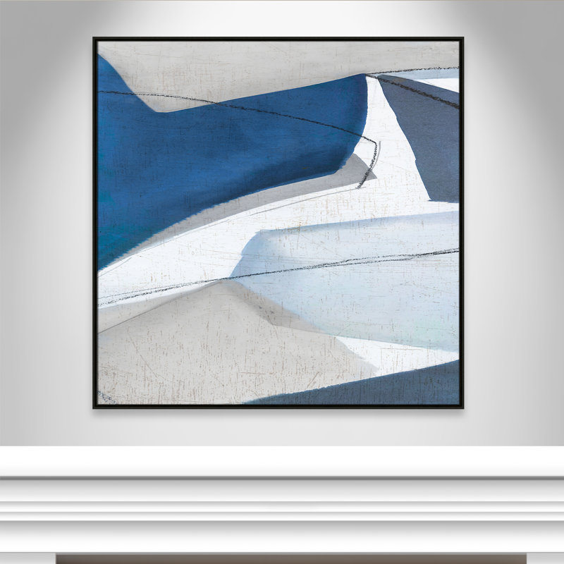 «Dynamic Drifts II» par Emma Peal, Cadre flottant espresso, H 46,5 po x l 46,5 po x P 2 po, Pas de tapis