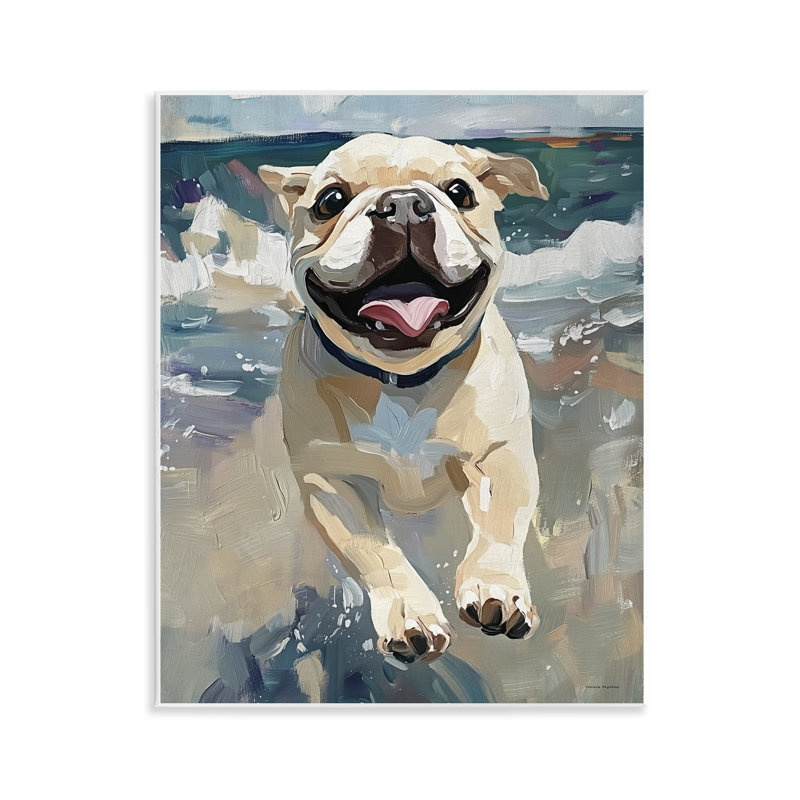 Plaque murale «Sunny Paws Dog on Beach» par Svetlana Aleynikova