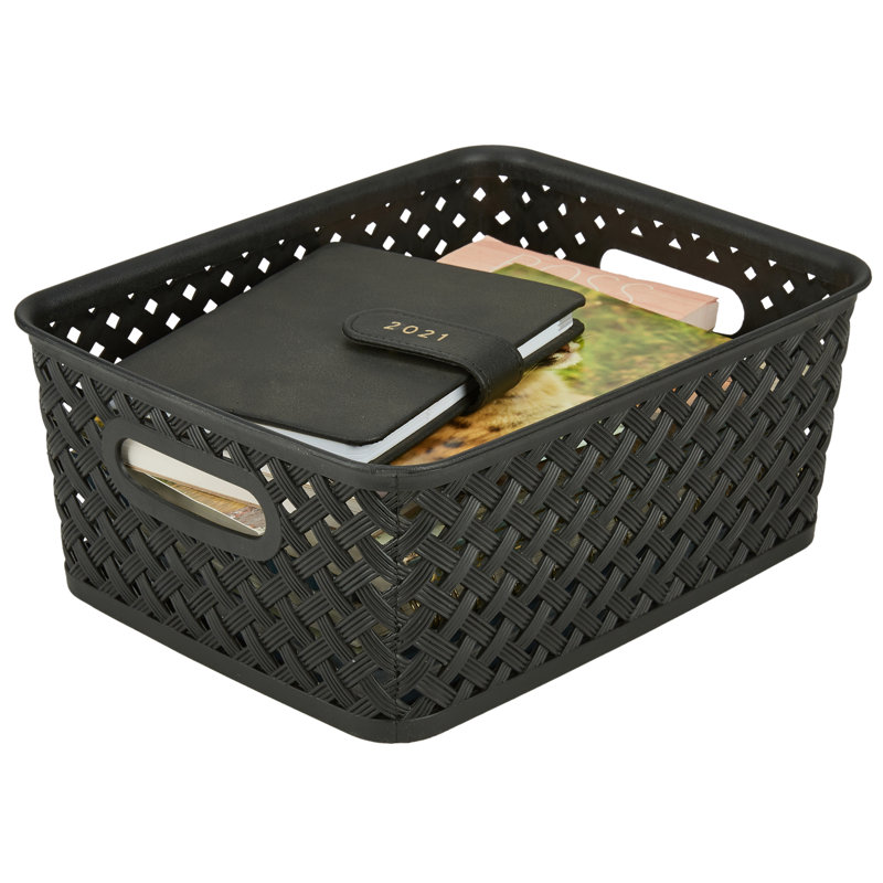 Panier en osier, H 3,94 po x l 7,87 po x p 9,84 po, Noir