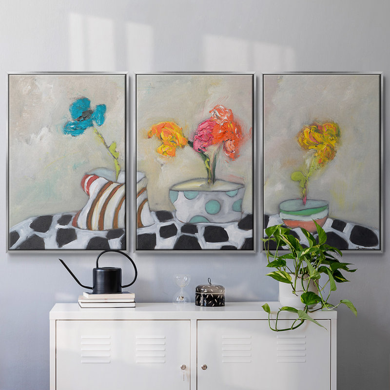 Three Amigos - Toile encadrée multi-pièces, Argenté, H 36 po x l 75 po x P 2 po
