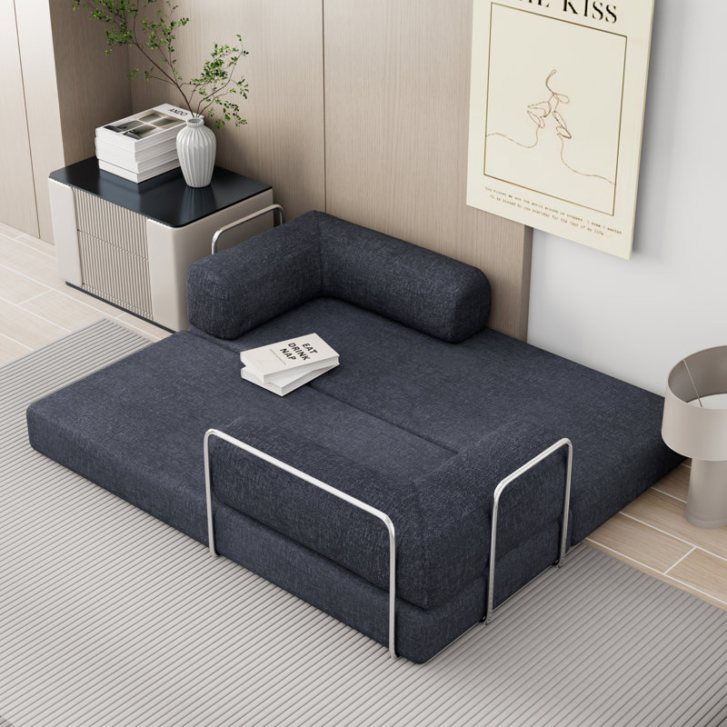 3 Seater Sofa & Chaise, Chenille, Blue