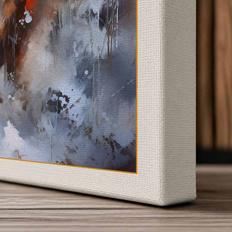 Quiet Wolf In Mist Boho - Print, 30x20 - 76.2 x 50.8 cm, Cream Border