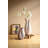  Ceramic Fluted Vase Set of 2 – Double Opening Tabletop Decor – 14.5" Tall
