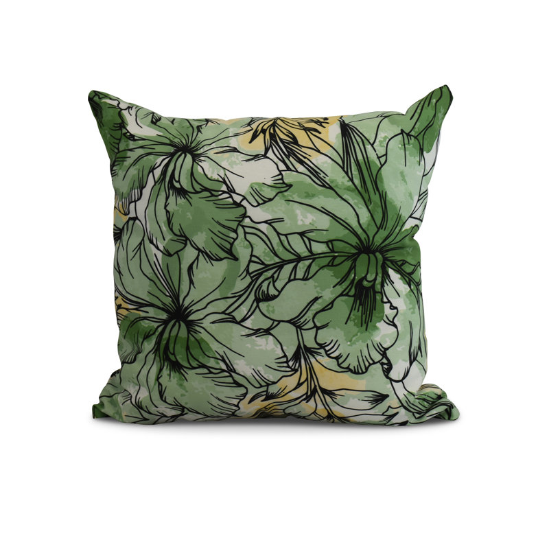 Housse de coussin d'extérieur carré cubique Flare Flare, Vert, 18 po x 18 po