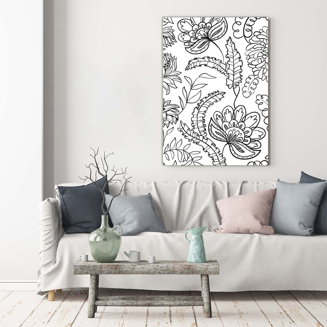 Zentangle Hintergrund - Kunstdrucke auf Leinwand