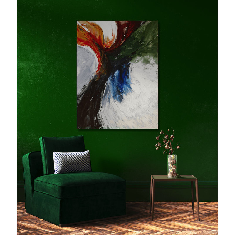 Phoenix Print by John Beard, Brown Framed Canvas, 48" H x 36" W x 1.5" D