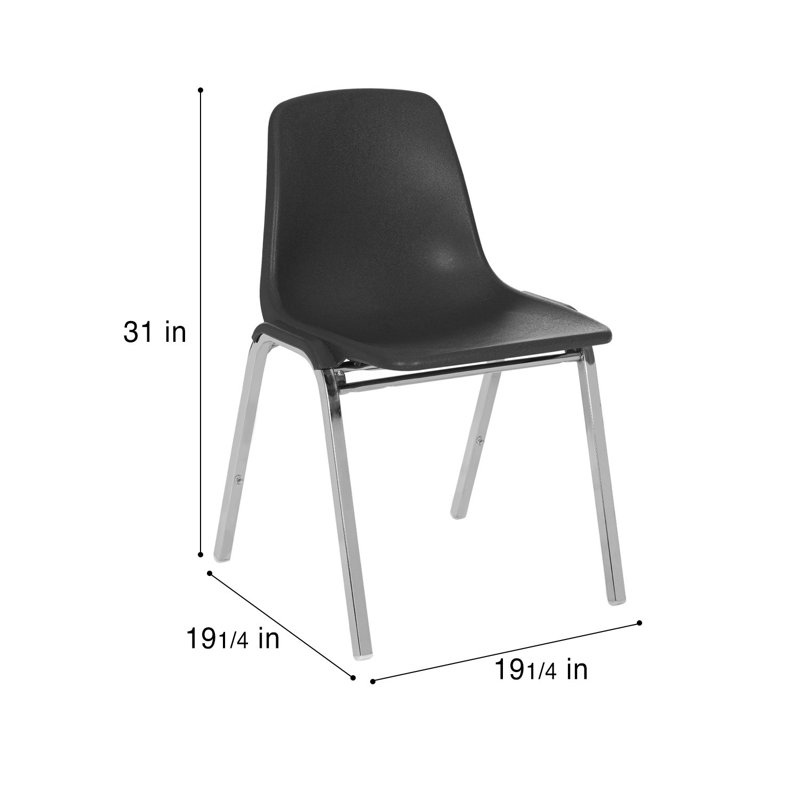 Willa Stack Chair, Pack of 2, Black