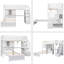 Lit mezzanine simple au-dessus de simple avec bureau intégré et escalier, avec compartiments de rangement et tablettes-1906360925