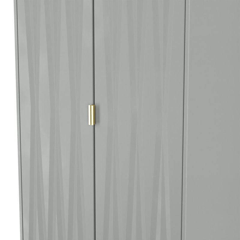 Las Vegas 2 Door Robe in White Matt (Ready Assembled), Dusk Grey