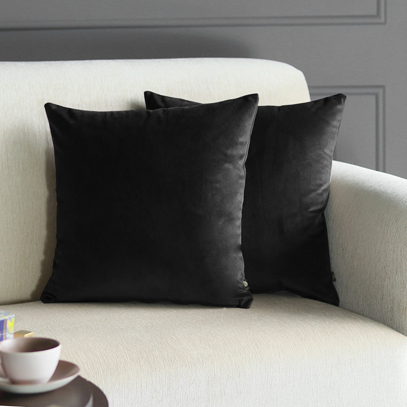 Davos Square Pillow Cover, Onyx