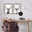 «Black and White Disco Deer», ensemble de 2 toiles flottantes encadrées par Victoria Barnes-580359921-580359914