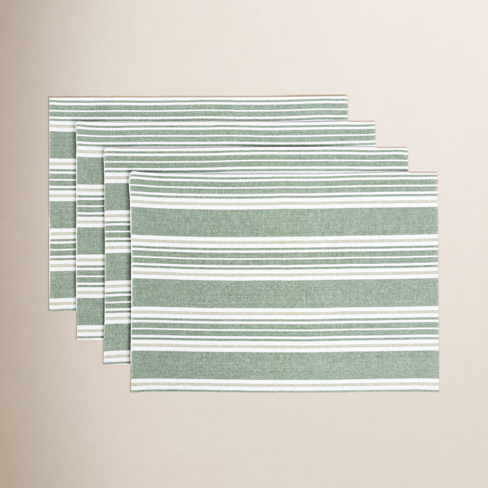 Woven Striped Placemat, Green