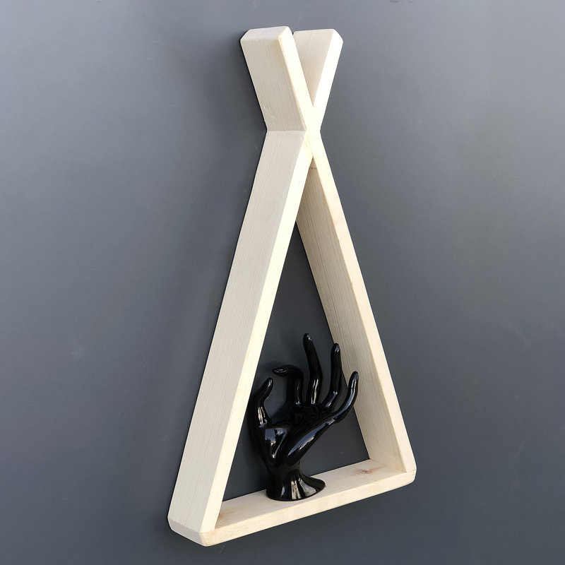 Tablette flottante triangulaire en bois massif Ciera