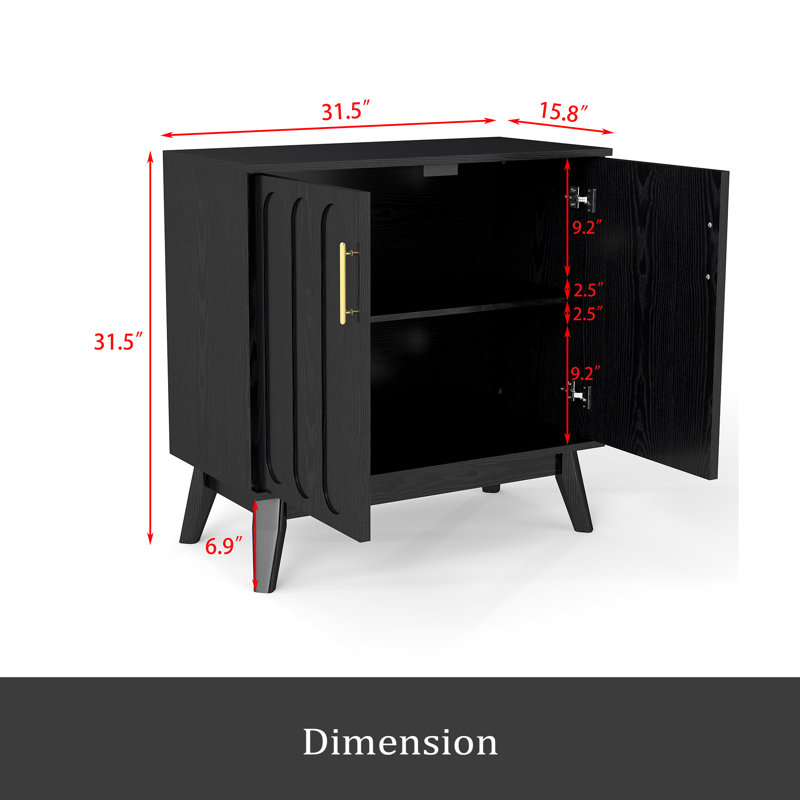 Buffet avec tablettes réglables et pieds en bois massif de style Mid-Century