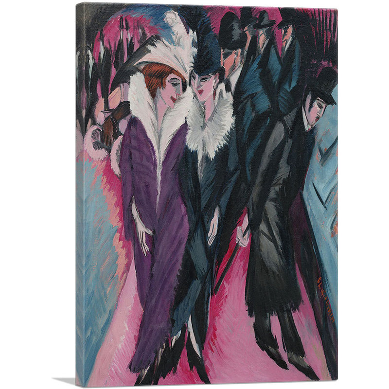 «Die Strasse - Berlin 1913» par Ernst Ludwig Kirchner, reproduction d'art sur toile tendue, H 40 po x l 26 po x P 1,5 po