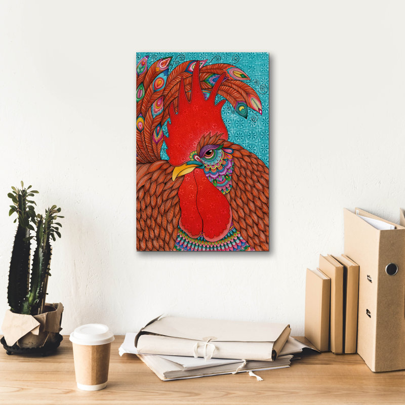 'Randy Rooster' by Hello Angel Canvas Wall Art, 18" H x 12" W x 0.75" D
