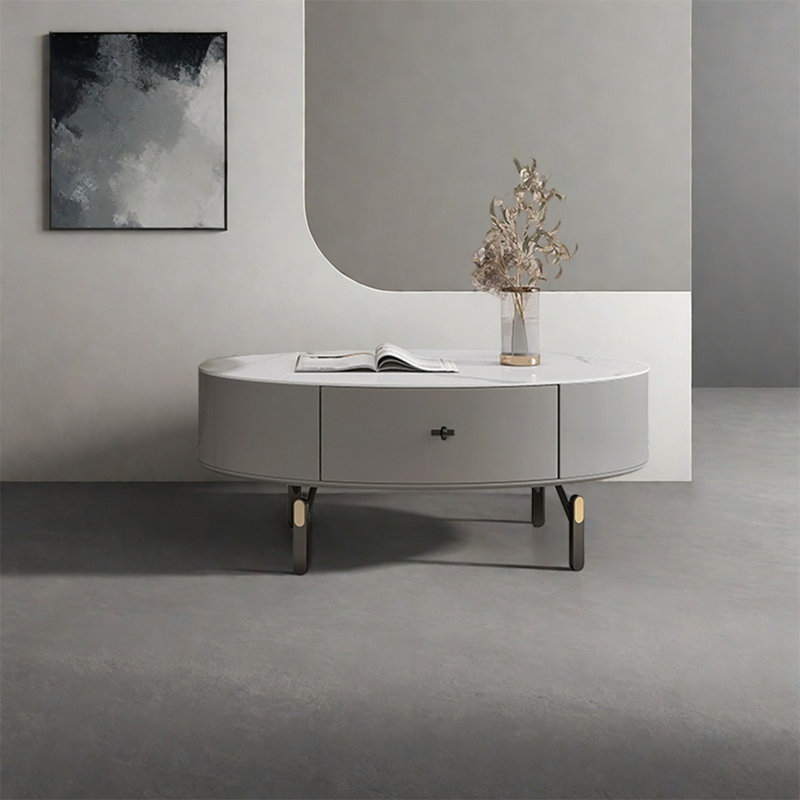 Italian light luxury oval rock table