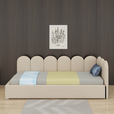 Twin Size Upholstered Daybed With Pull-Out Bed
