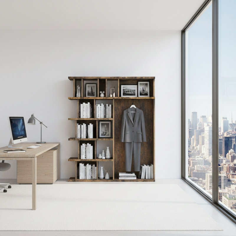  Armoire de rangement multi-usage avec bibliothèque