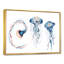 Calmars bleus sur blanc - reproduction sur toile-67236485-67236494