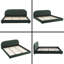 Structure de lit très grand en velours vert foncé - tête de lit courbée luxueuse, capacité de charge élevée, assemblage facile pour les chambres à coucher modernes-1764400374-1764400375